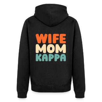 Sorority Soroitas Kappa Mama - Unisex Premium Organic Zip Hoodie - black - Back - Nico (187cm)