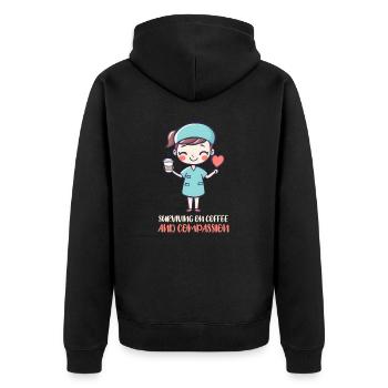 Maman infirmière survivant grâce au café et à la compassion - Veste à capuche bio Premium Unisexe - noir - Dos - Nico (187cm)