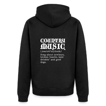 Country Music Countrymusic Geschenk - Unisex Premium Bio Zip Hoodie - Schwarz - Hinten - Nico (187cm)