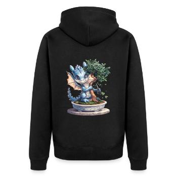 Dragon Bonsaï Japonais Kawaii - Veste à capuche bio Premium Unisexe - noir - Dos - Nico (187cm)