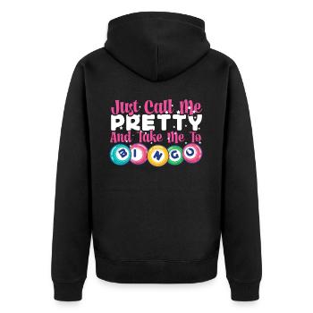 Bingo Player Girl Just Call Me - Unisex Premium Bio Zip Hoodie - Schwarz - Hinten - Nico (187cm)