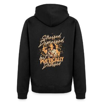 Poésie Slam Poète Poésie Slam - Veste à capuche bio Premium Unisexe - noir - Dos - Nico (187cm)