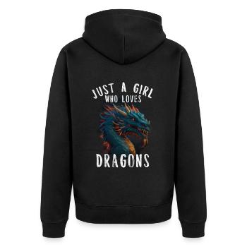 T-shirt Dragon Conte de fées Dragon Kanji japonais - Veste à capuche bio Premium Unisexe - noir - Dos - Nico (187cm)