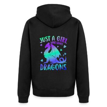 T-shirt Dragon Conte de fées Dragon Kanji japonais - Veste à capuche bio Premium Unisexe - noir - Dos - Nico (187cm)