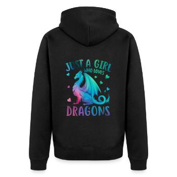 T-shirt Dragon Conte de fées Dragon Kanji japonais - Veste à capuche bio Premium Unisexe - noir - Dos - Nico (187cm)