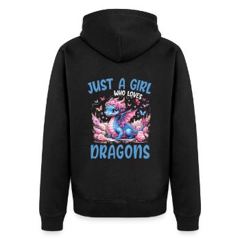 T-shirt Dragon Conte de fées Dragon Kanji japonais - Veste à capuche bio Premium Unisexe - noir - Dos - Nico (187cm)