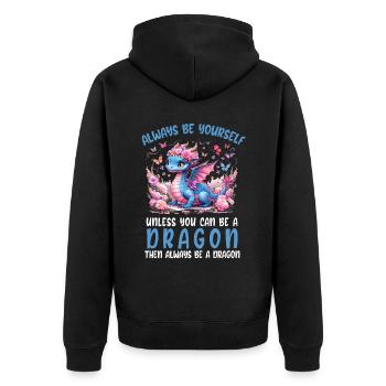 T-shirt Dragon Conte de fées Dragon Kanji japonais - Veste à capuche bio Premium Unisexe - noir - Dos - Nico (187cm)