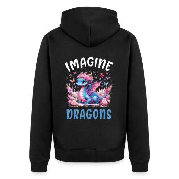 T-shirt Dragon Conte de fées Dragon Kanji japonais - Veste à capuche bio Premium Unisexe - noir - Dos - Nico (187cm)