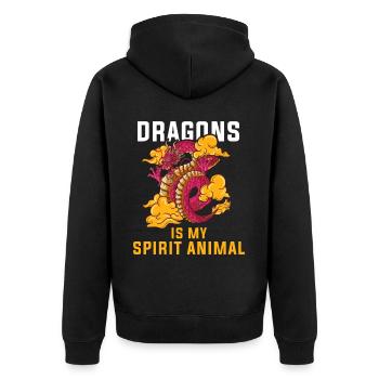 T-shirt Dragon Conte de fées Dragon Kanji japonais - Veste à capuche bio Premium Unisexe - noir - Dos - Nico (187cm)