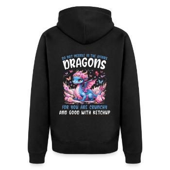 T-shirt Dragon Conte de fées Dragon Kanji japonais - Veste à capuche bio Premium Unisexe - noir - Dos - Nico (187cm)