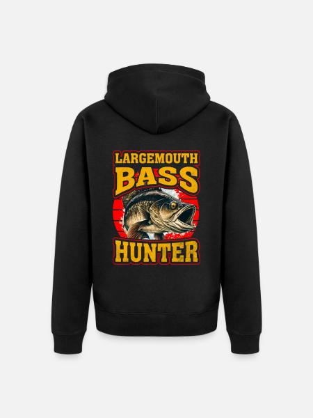 Largemouth Bass Hunter - Unisex Premium Organic Zip Hoodie - black