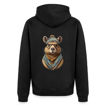 Drôle Capymama Capybara conception de fête des mères - Veste à capuche bio Premium Unisexe - noir - Dos - Nico (187cm)