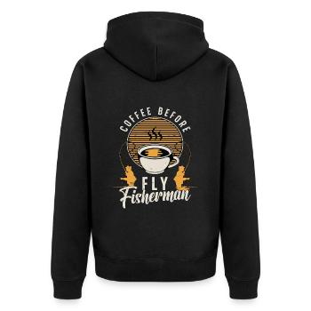 Café de pêcheur à la mouche avant l’amateur de café de pêcheur à la ligne - Veste à capuche bio Premium Unisexe - noir - Dos - Nico (187cm)