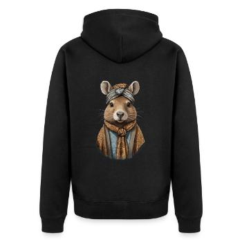 Drôle Capymama Capybara Mère Design - Veste à capuche bio Premium Unisexe - noir - Dos - Nico (187cm)