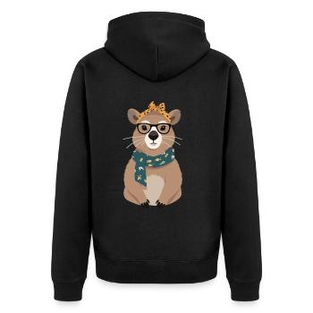 Drôle Capymama Capybara Mère Design - Veste à capuche bio Premium Unisexe - noir - Dos - Nico (187cm)