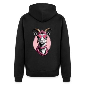 Lustige Mama Ziege Perfekt Zum Muttertag - Unisex Premium Bio Zip Hoodie - Schwarz - Hinten - Nico (187cm)