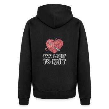 Crochet Knitting - Unisex Premium Organic Zip Hoodie - black - Back - Nico (187cm)