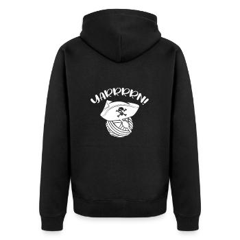 Crochet Knitting Sewing Seamstress Gift - Unisex Premium Organic Zip Hoodie - black - Back - Nico (187cm)