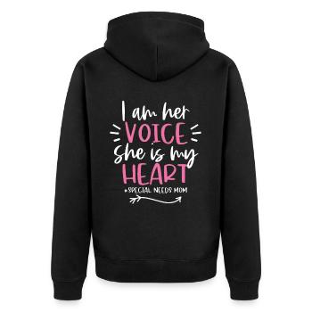 Autismus Awareness Day Autist Geschenk - Unisex Premium Bio Zip Hoodie - Schwarz - Hinten - Nico (187cm)