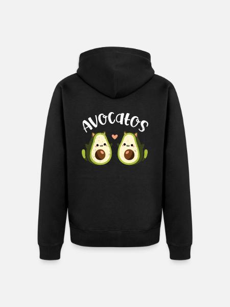 Avocado - Unisex Premium Organic Zip Hoodie - black