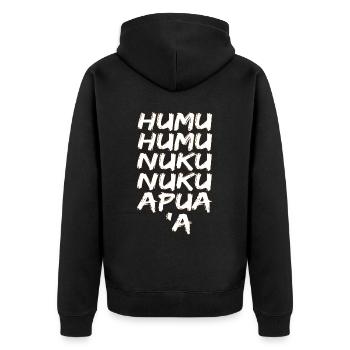 Humuhumunukunukuapua'a Hawaiian Reef Pusher - Unisex Premium Organic Zip Hoodie - black - Back - Nico (187cm)