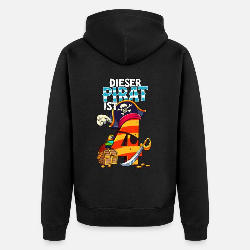 4e anniversaire Pirates - Veste à capuche bio Premium Unisexe - noir