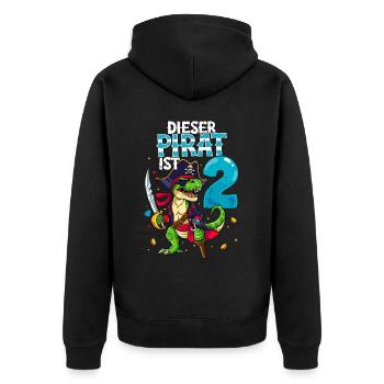 2nd Birthday Pirates - Unisex Premium Organic Zip Hoodie - black - Back - Nico (187cm)
