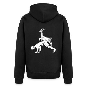 Goat yoga meditation, yoga class, yoga - Unisex Premium Organic Zip Hoodie - black - Back - Nico (187cm)