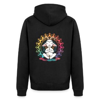 Goat yoga meditation, yoga class, yoga - Unisex Premium Organic Zip Hoodie - black - Back - Nico (187cm)