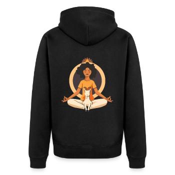 Goat yoga meditation, yoga class, yoga - Unisex Premium Organic Zip Hoodie - black - Back - Nico (187cm)