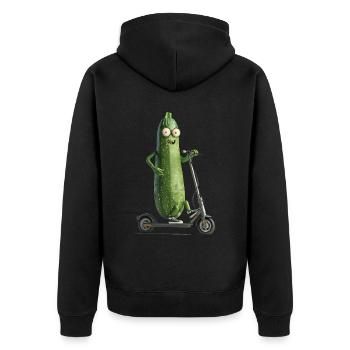 Zucchini Scooter - Unisex Premium Organic Zip Hoodie - black - Back - Nico (187cm)