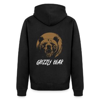 Grizzli Ours brun - Veste à capuche bio Premium Unisexe - noir - Dos - Nico (187cm)
