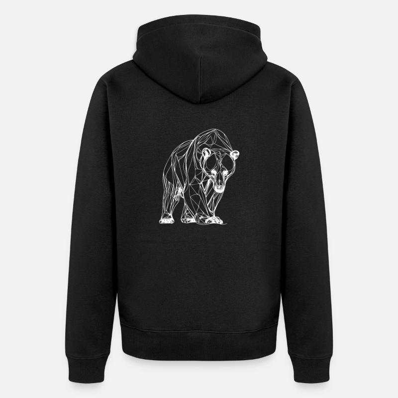 Grizzli Ours brun - Veste à capuche bio Premium Unisexe - noir