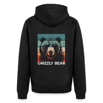Grizzli Ours brun - Veste à capuche bio Premium Unisexe - noir - Dos - Nico (187cm)