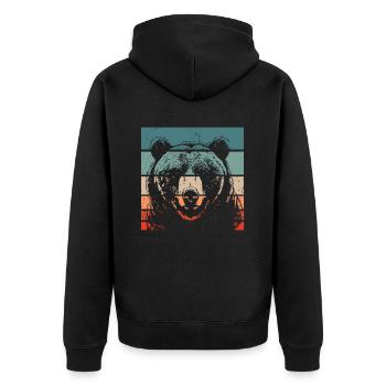 Grizzli Ours brun - Veste à capuche bio Premium Unisexe - noir - Dos - Nico (187cm)