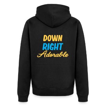 Downright Adorable Down Syndrome Autism - Unisex Premium Organic Zip Hoodie - black - Back - Nico (187cm)