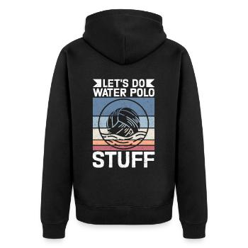 Wasserball lustiges Wasserballspieler Geschenk - Unisex Premium Bio Zip Hoodie - Schwarz - Hinten - Nico (187cm)