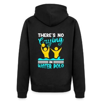 Water polo funny water polo player gift - Unisex Premium Organic Zip Hoodie - black - Back - Nico (187cm)