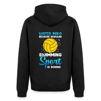 Water polo player funny water polo player gift - Unisex Premium Organic Zip Hoodie - black - Back - Nico (187cm)