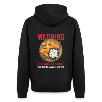 Mozzarella Sticks Cheese Cheese Lover Gift - Unisex Premium Organic Zip Hoodie - black - Back - Nico (187cm)