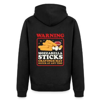 Mozzarella Sticks Käseliebhaber Geschenk - Unisex Premium Bio Zip Hoodie - Schwarz - Hinten - Nico (187cm)