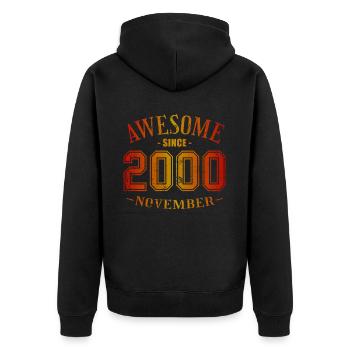 November 2000 - Birthday in November Awesome - Unisex Premium Organic Zip Hoodie - black - Back - Nico (187cm)
