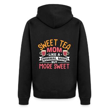Sweet Tea - Unisex Premium Organic Zip Hoodie - black - Back - Nico (187cm)