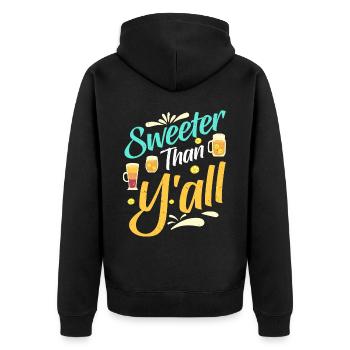 Süßer Tee - Unisex Premium Bio Zip Hoodie - Schwarz - Hinten - Nico (187cm)