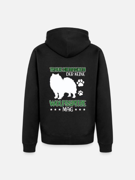 Wolfspitz don't trust Keeshond - Unisex Premium Organic Zip Hoodie - black