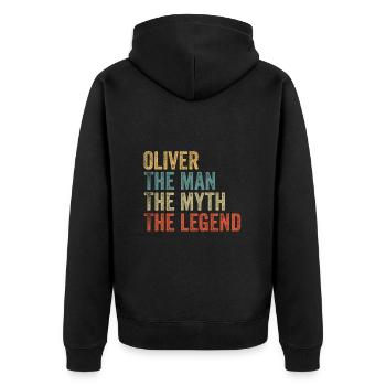 Oliver l’homme, le mythe - Veste à capuche bio Premium Unisexe - noir - Dos - Nico (187cm)
