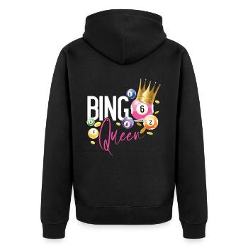 Bingo Player Queen Bingo Queen - Unisex Premium Bio Zip Hoodie - Schwarz - Hinten - Nico (187cm)