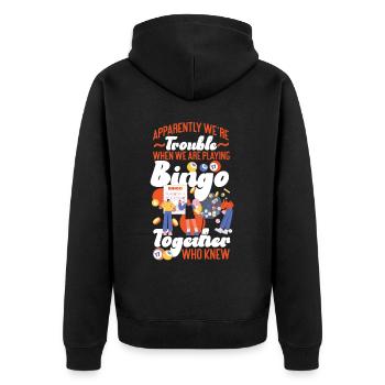 Bingo Player Friends Besties - Unisex Premium Bio Zip Hoodie - Schwarz - Hinten - Nico (187cm)