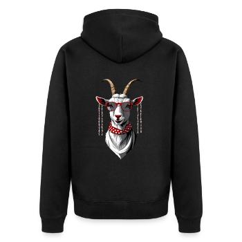 Lustige Mama Ziege Perfekt Zum Muttertag - Unisex Premium Bio Zip Hoodie - Schwarz - Hinten - Nico (187cm)
