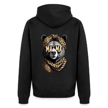 Drôle Maman Ours Mère Ours Fête des Mères - Veste à capuche bio Premium Unisexe - noir - Dos - Nico (187cm)